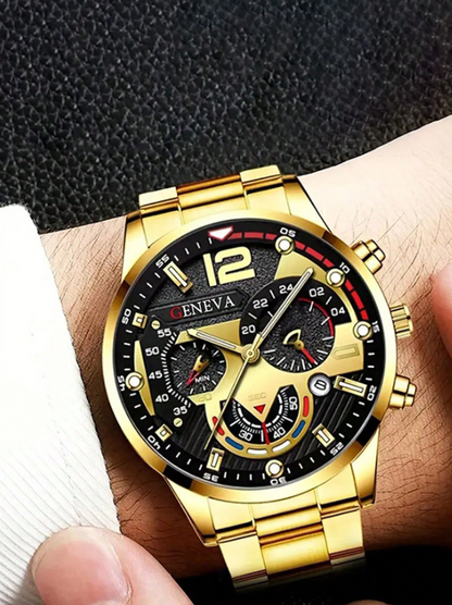 Orologio al quarzo casual da uomo con cinturino in lega di zinco