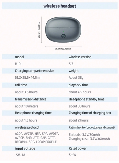 HP Auricolari Wireless HP, Cuffie Bluetooth con custodia protettiva alla moda