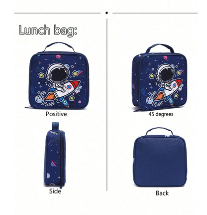 Set da 3 pezzi di zaini a tema astronauta con borsa pranzo