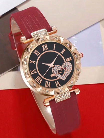 Set Di Orologi Da Ragazza 5 Pezzi Che Include Un Orologio Al Quarzo Adorabile A Forma Di Cuore